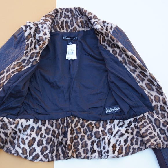 Cheetah fur leather armed jacket - Picture 4 of 9